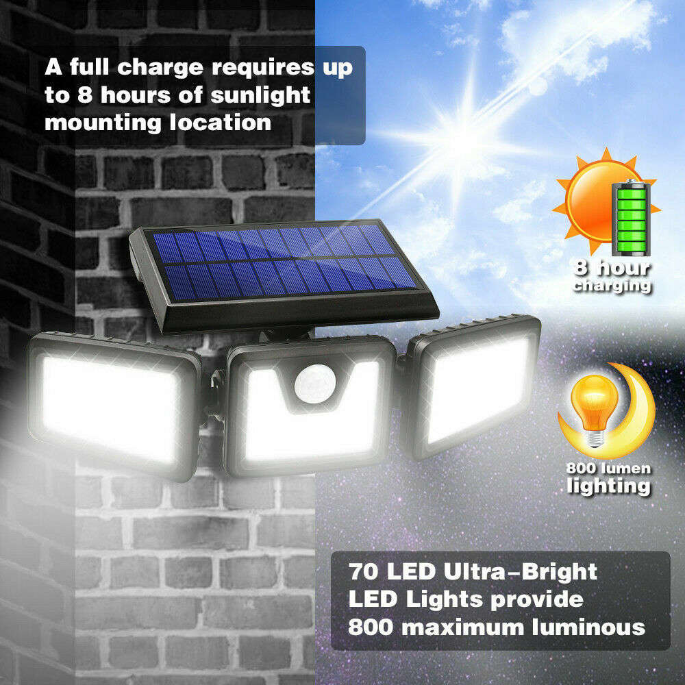 Outdoor Solar Lights Motion Sensor, Security LED Waterproof Adjustable head