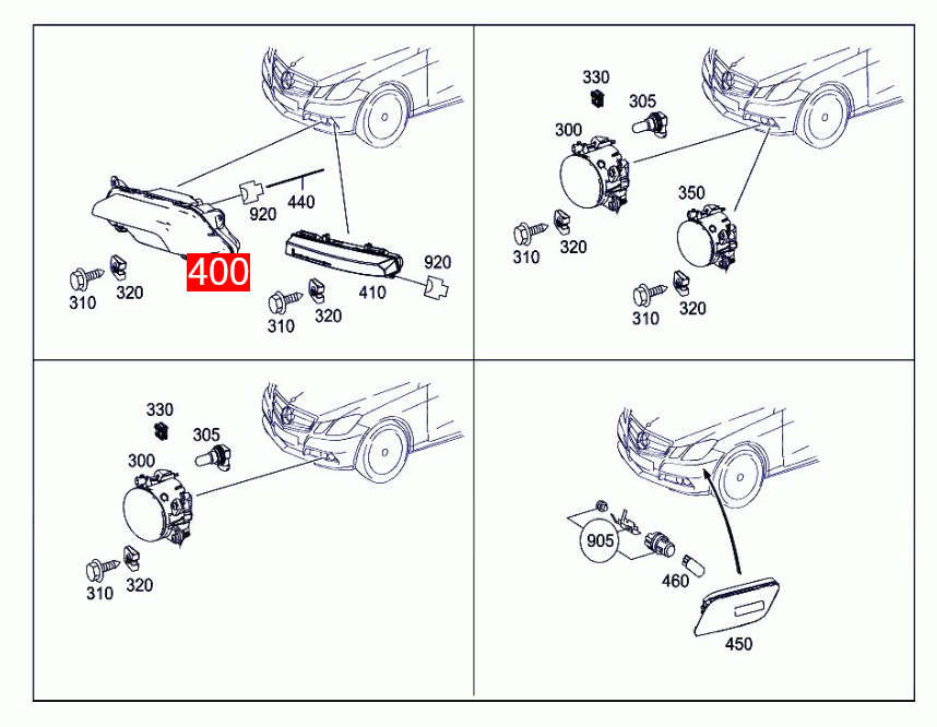 Left Daytime Running Light For Mercedes Benz E350 E550 2010-2016 E63 AMG 2010-15