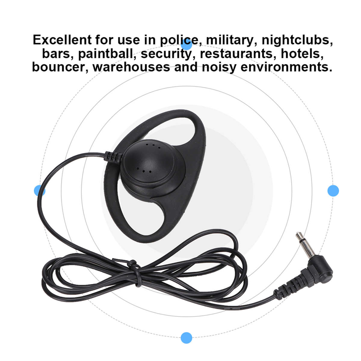 5x 3.5mm Jack D Shape Earpiece Headset For Two Way Radios Walkie Talkie New