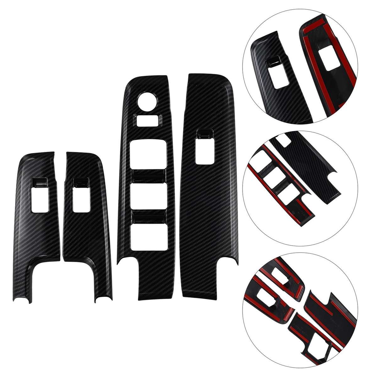 ABS Plating Carbon Fiber Window Lift Switch Trim For Isuzu DMax 2023 2024