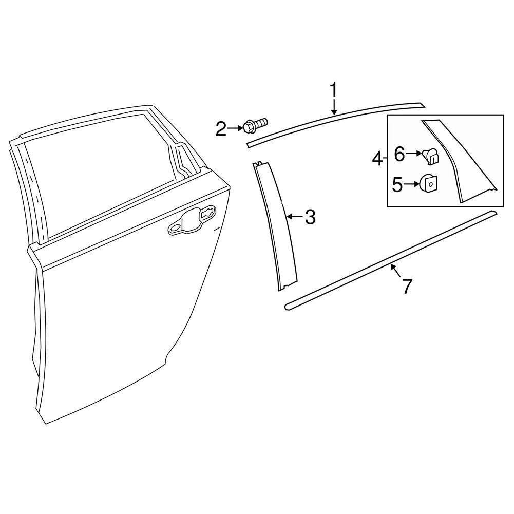 Left Rear Door Pillar Garnish For Honda For Accord 18-2022 72761-TVA-A02