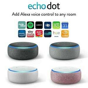 *FREE SHIPPING IN STOCK*Amazon Echo Dot 3rd GenSmart speaker with Alexa Sandstone/Charcoal/Pink/Grey