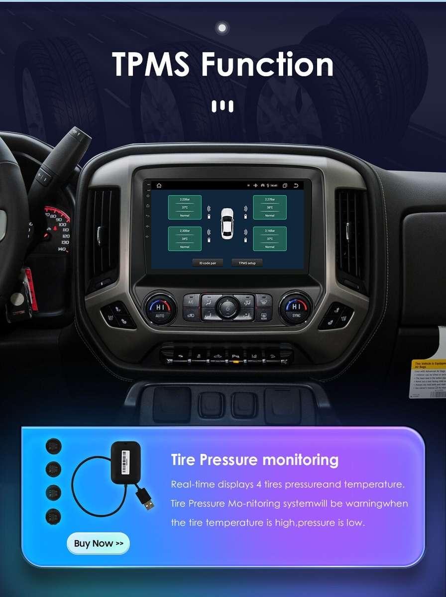 6+64GB Android 12 Car Radio DSP GPS For Chevrolet Silverado GMC Sierra 2014-2018