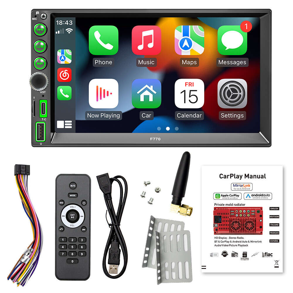 Multimedia MirrorLink 7 inch Wireless Carplay MP5 BT RDS Android Apple Player