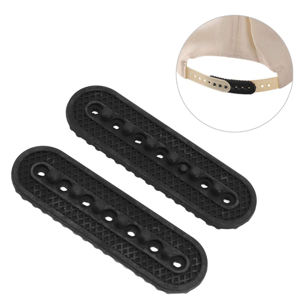 2pcs Snapback Strap With 7 Holes Hat Cap Replacement Fasteners Buckle Strap CHW