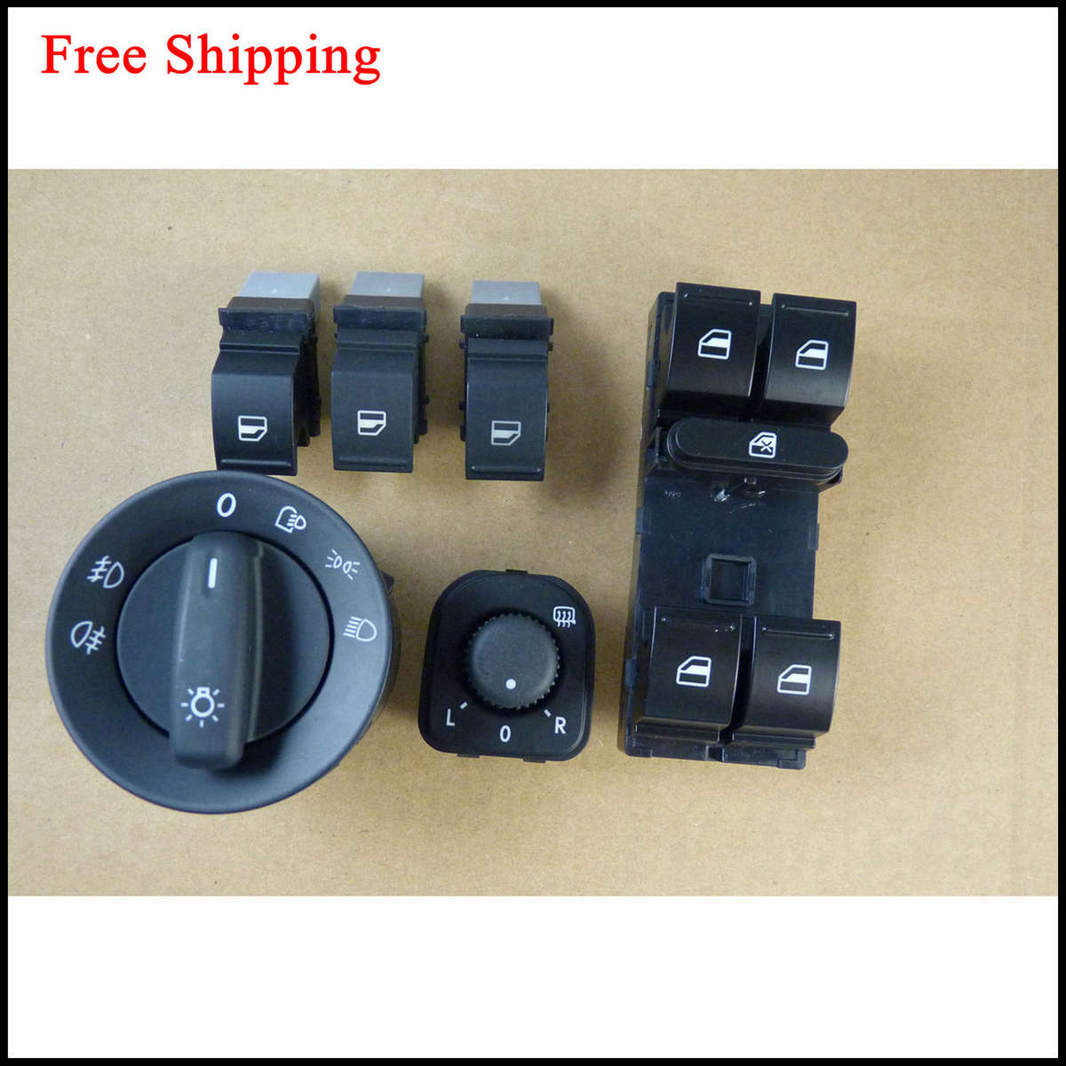 For VW Golf 5 6 Jetta Passat B6 CC Tiguan Mirror Window Headlight Switch Set (6)