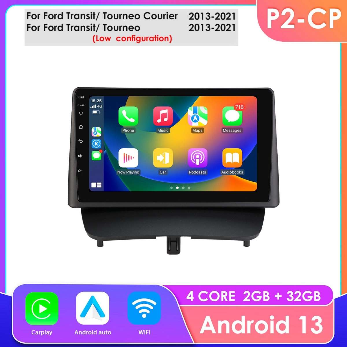 For Ford Transit Tourneo 2013-21 Apple Carplay 9"Android 14 Car Stereo Radio GPS