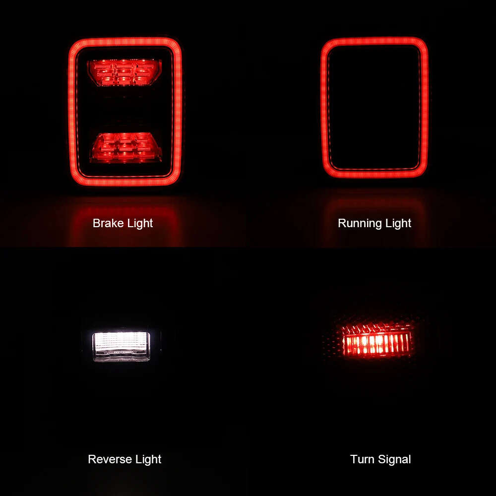 Pair SmokedFor Jeep Gladiator JT 2020-2024 Led Tail Lights w/Running Light