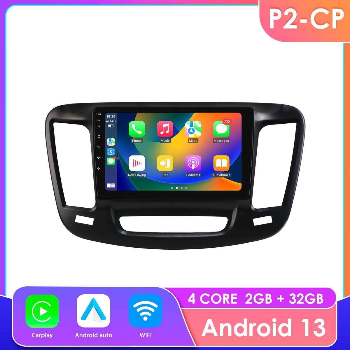Carplay Android 14 For 2015-2019 Chrysler 200 200C 200S Car Stereo GPS Sat Navi