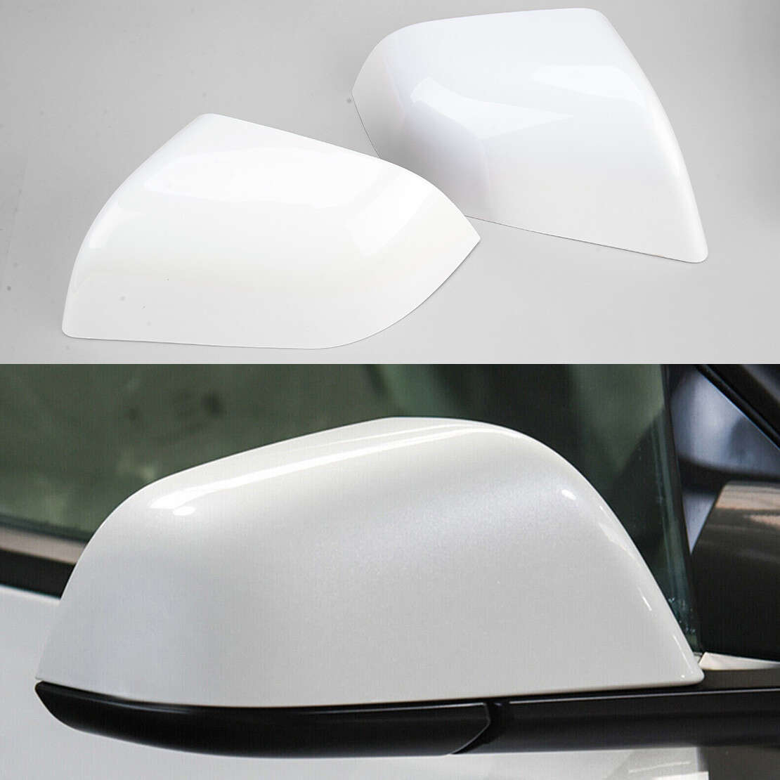 1Pair Side Rearview Mirror Cover Cap Fit For Tesla Model 3 2017-2022