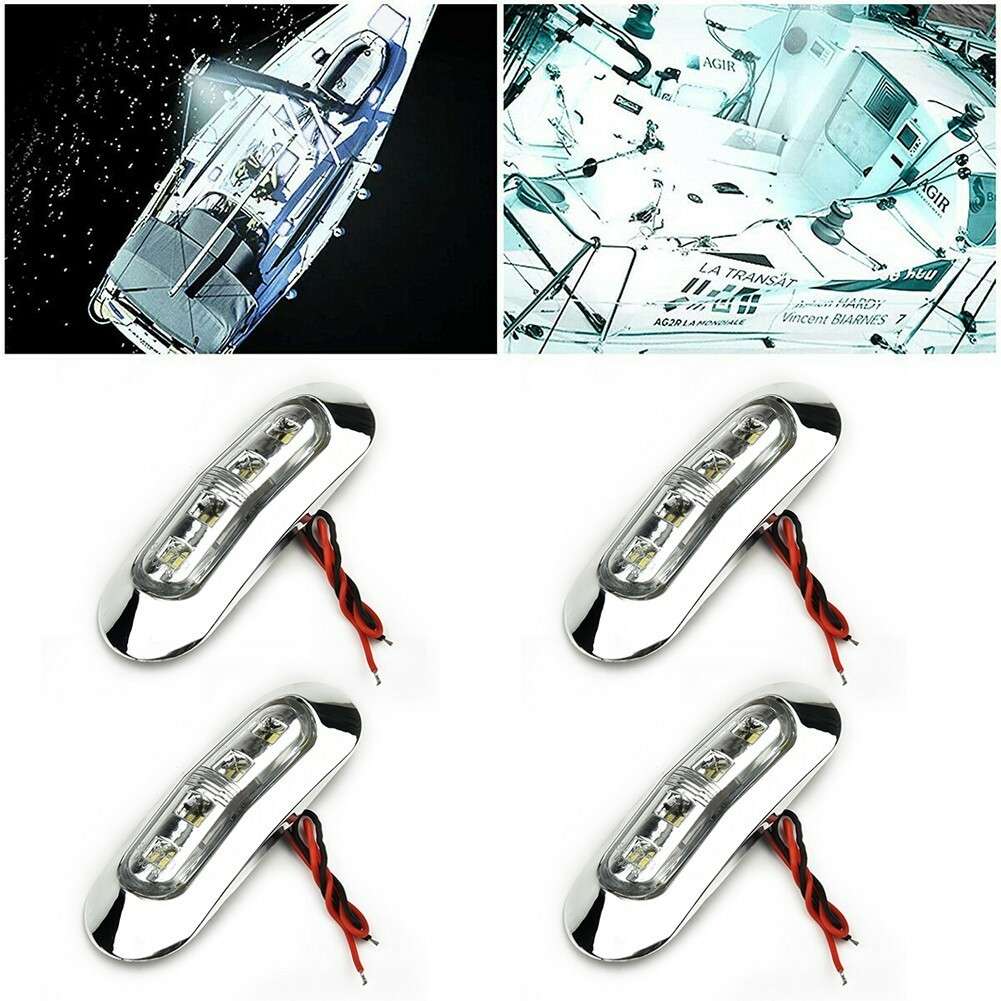 4*-Marine Boat LED Courtesy Lights Cabin Deck Walkway Stair Light White 12V-24V