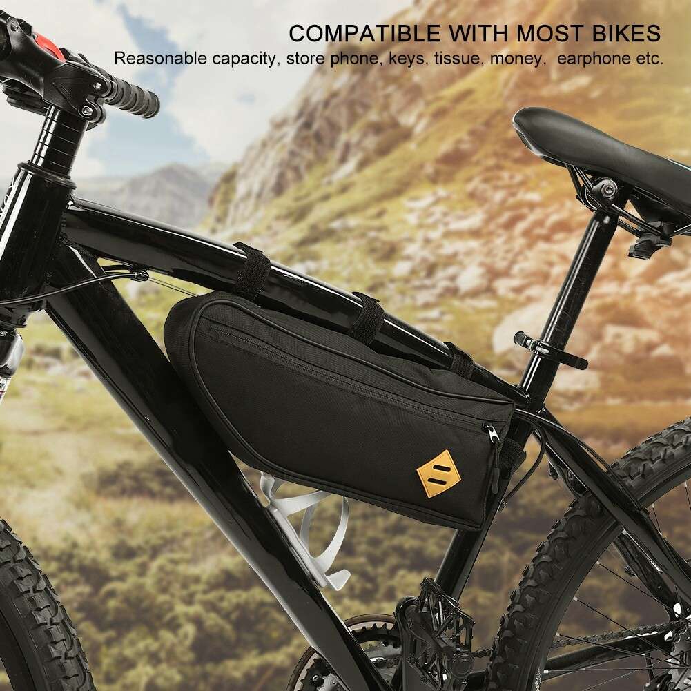 (L)Large Waterproof Triangle Frame Bag Front Top Tube Cycling Under CW