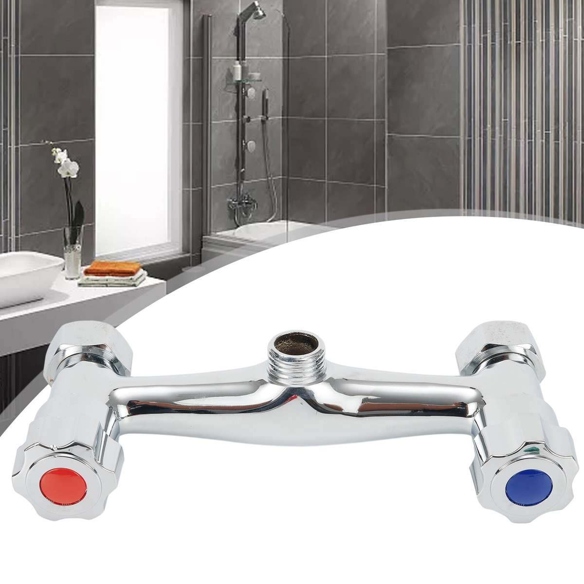 Shower Mixer Valve Valve Water Interface Anti-Reflux Bar Brass Chrome Finish
