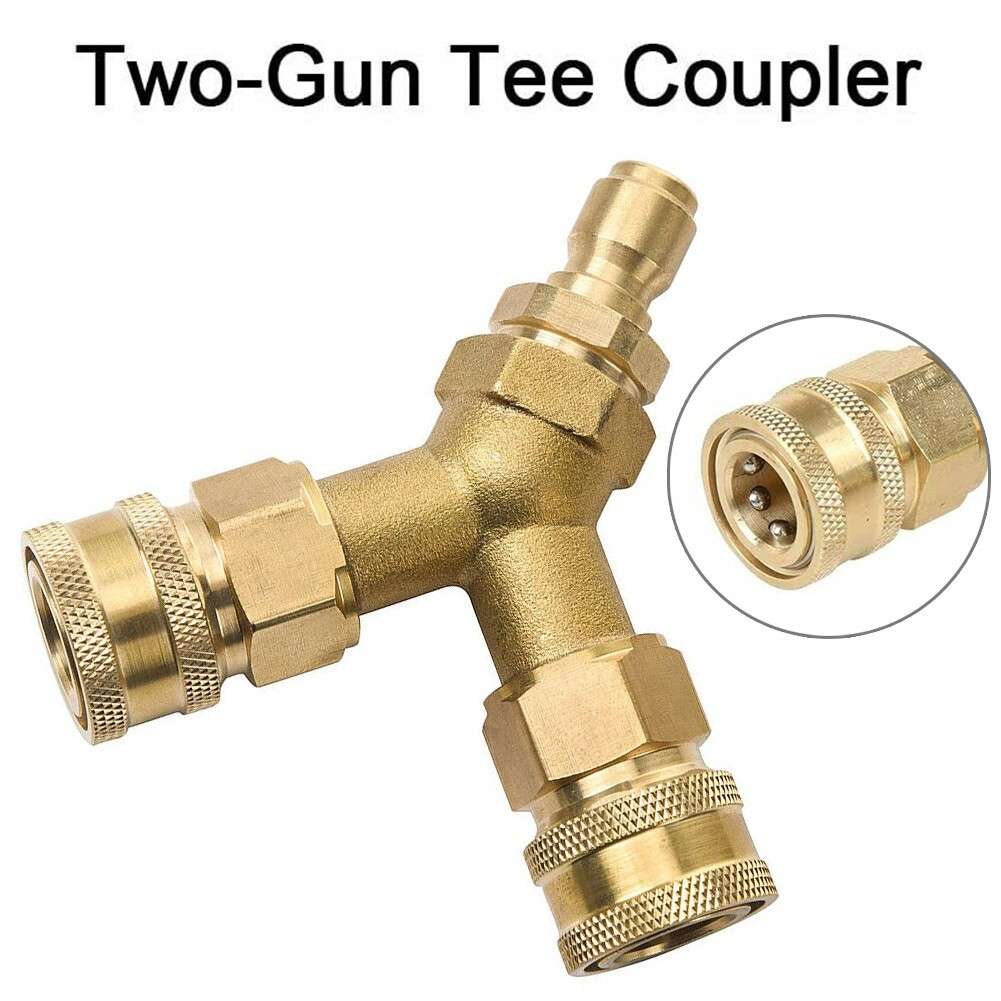 3/8inch Fitting Pressure Washer Tee Splitter Coupler 5000PSI Brand New