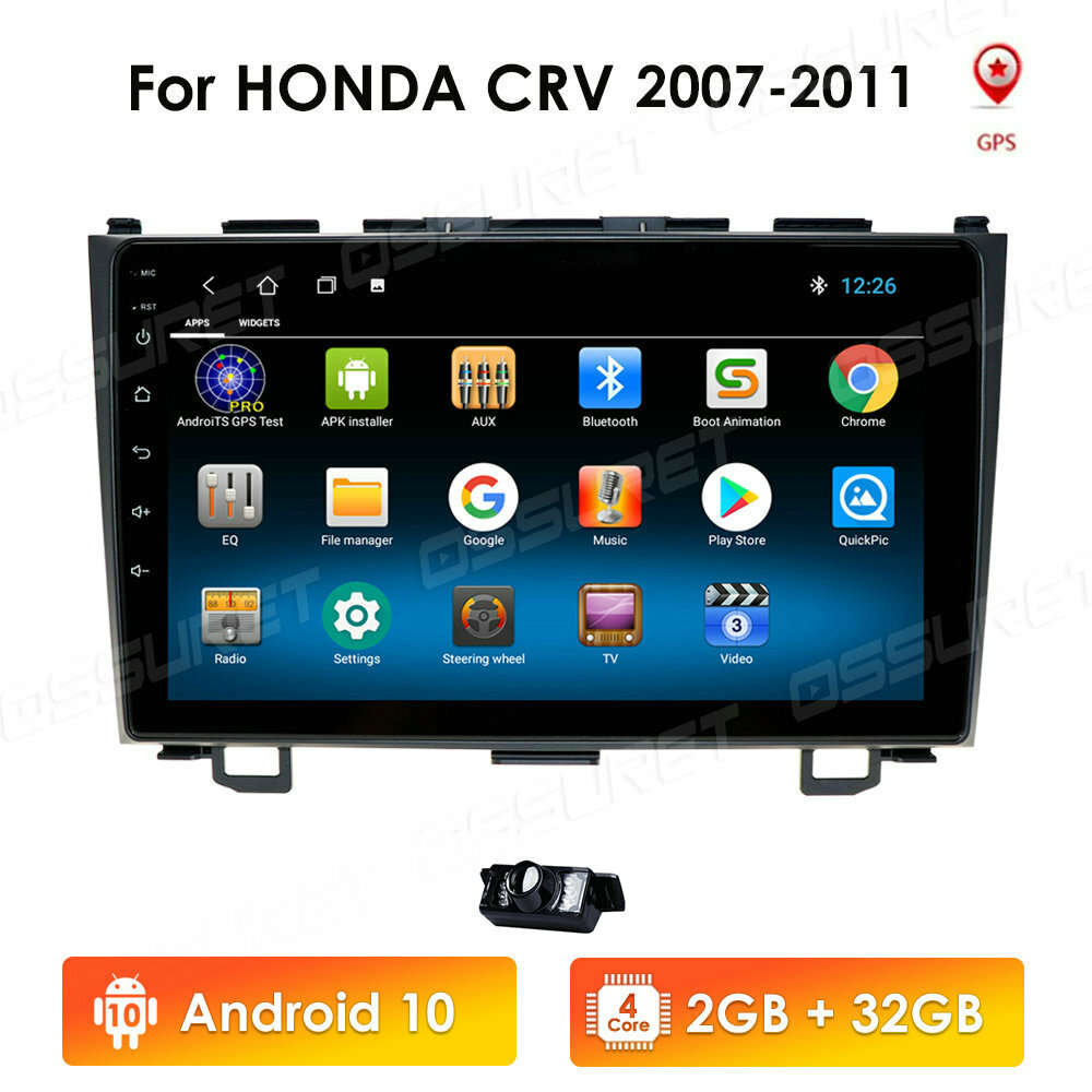 For Honda CRV 2007-2011 Car Stereo GPS Navi Radio CarPlay Android 2+32GB +Camera