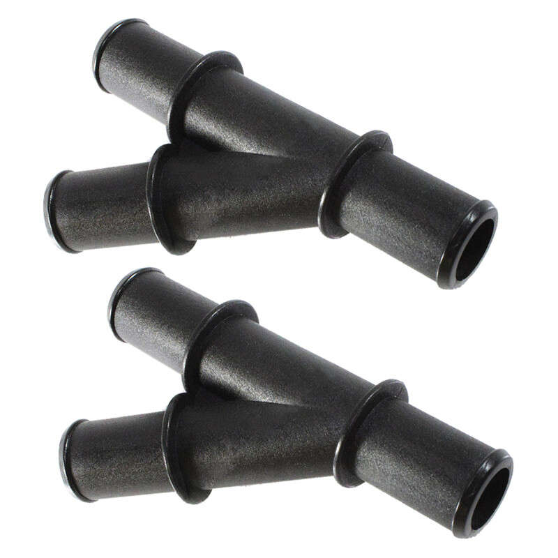 2x 3/4" x 3/4" x 3/4" Y Heater 3 Way Water Hose Pipe Fitting Barb Connector New