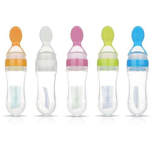 Baby Silicone Squeeze Feeding Bottle