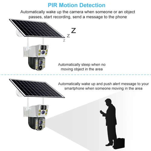 V380 Pro Solar outdoor camera wireless dual lens waterproof 4G 360 CCTV camera