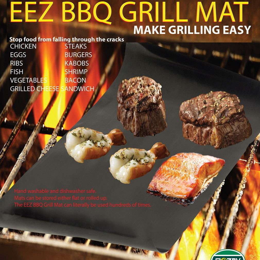 2pcs Reusable Non-stick BBQ Grill Mat - Easy Clean Grilling