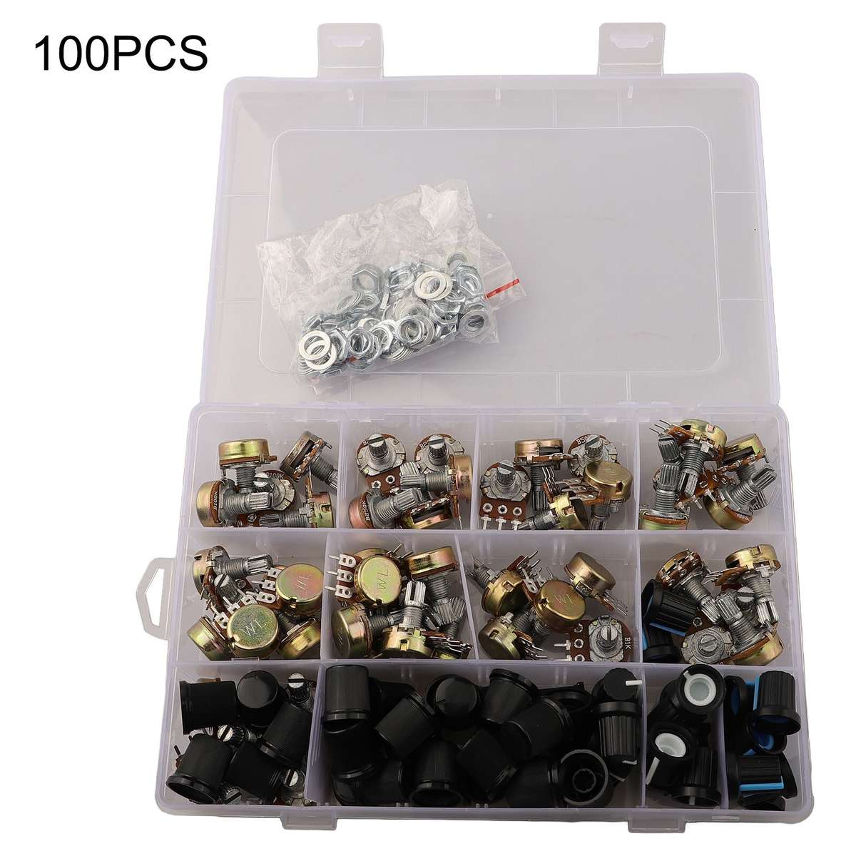 Convenient 100PCS Rotary Potentiometer Kit For Personal For Audio Equipment