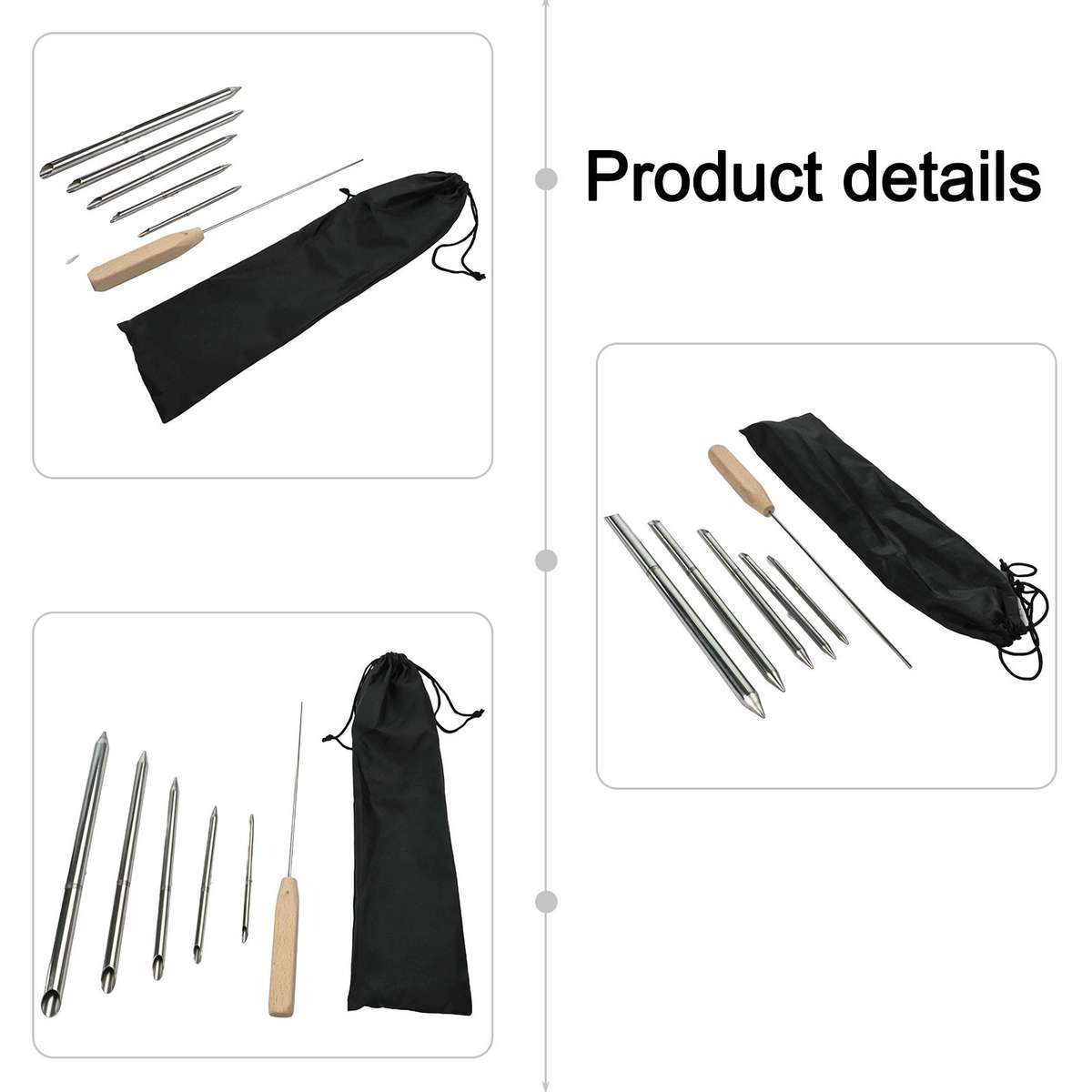 Rope Splicing Tool Kit 6pcs With Needles For Synthetic And Woven Ropes
