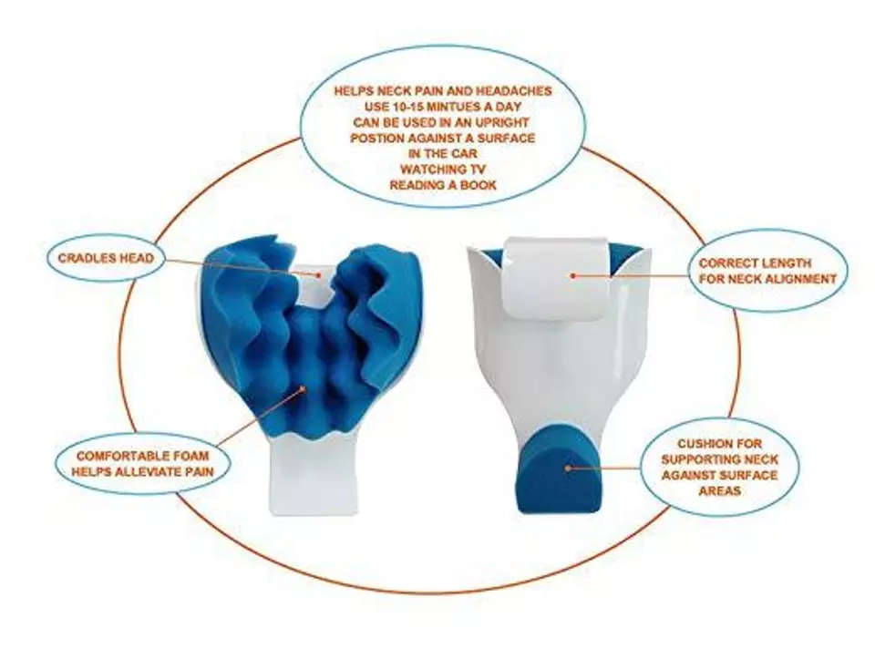 Stiff Neck and Shoulder Relaxer Pain Relief Spine Support Traction Pillow