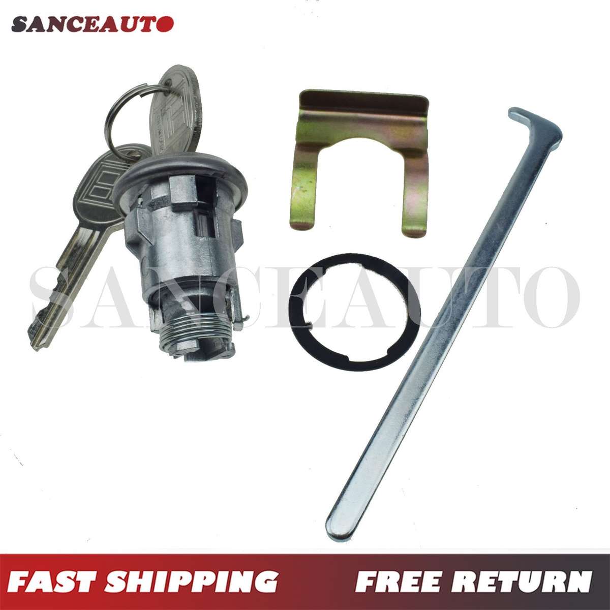 Chrome Ignition Switch & Trunk Lock Key Cylinder Set W/ Keys FOR Buick Cadillac