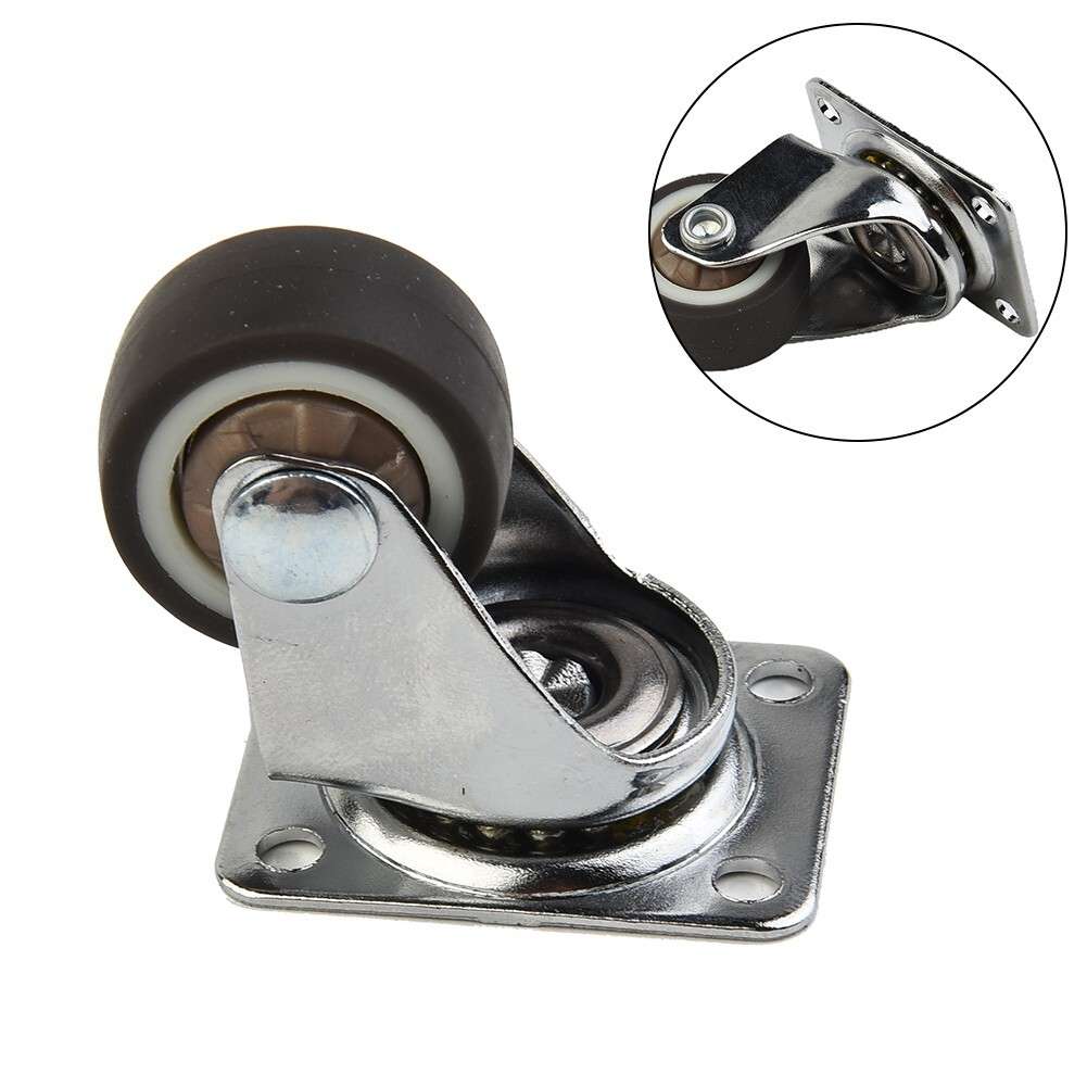 4PCS Mini Small Casters Diameter 1inch/25mm TPE Rubber Super Mute Wheels