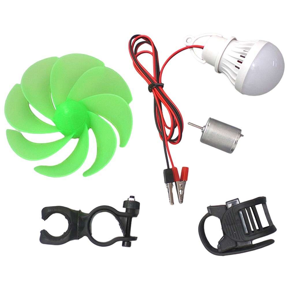 Mini Wind Turbine Motor Blade W/Bulb DIY Kit Power Alternative Energy Generator