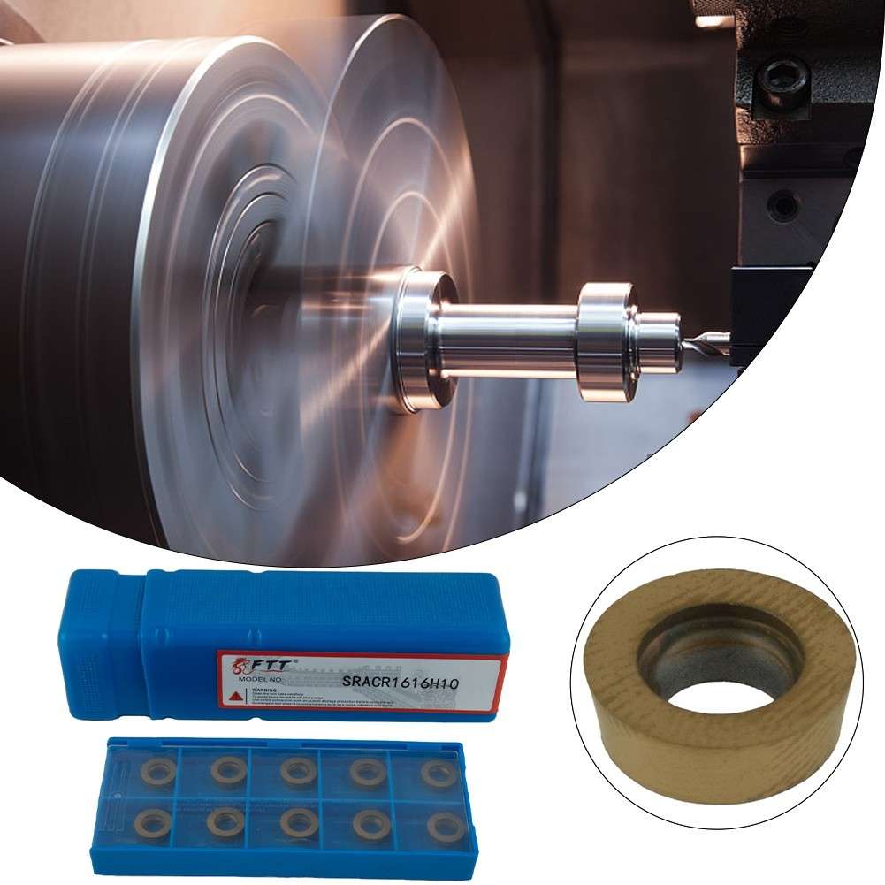 5/8 SRACR1616H10 Lathe External Turning Tool Holder +RCMT10T3MO Inserts,R5-Rou