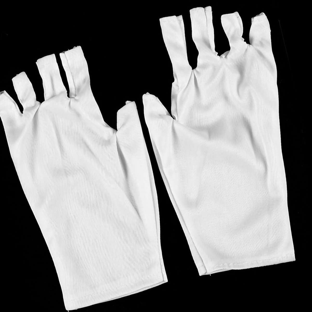 UV Glove Stretchy Fingerless Knitted White Professional Protection Gl CHW