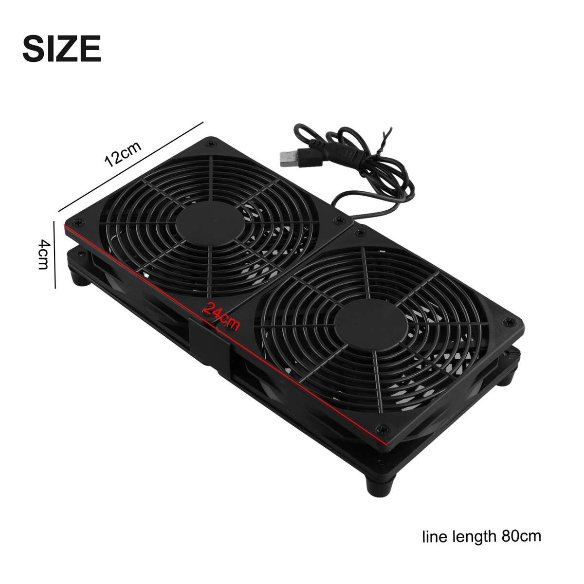 Space Saving Cooling Solution 5V USB Powered Dual Fan For PCs And Game Consoles