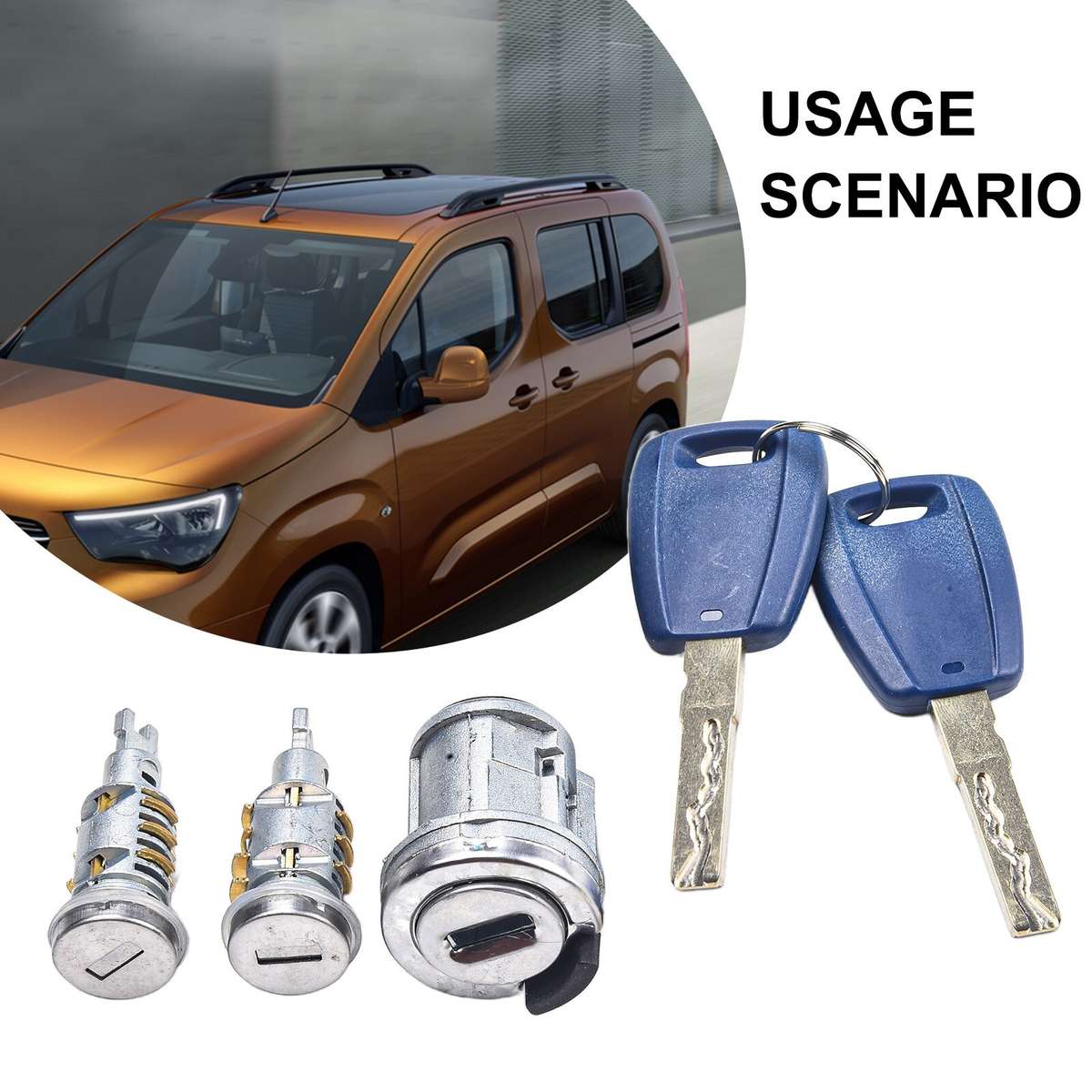 Lock Cylinder Key Door Lock Silver Spare Parts Door Lock
