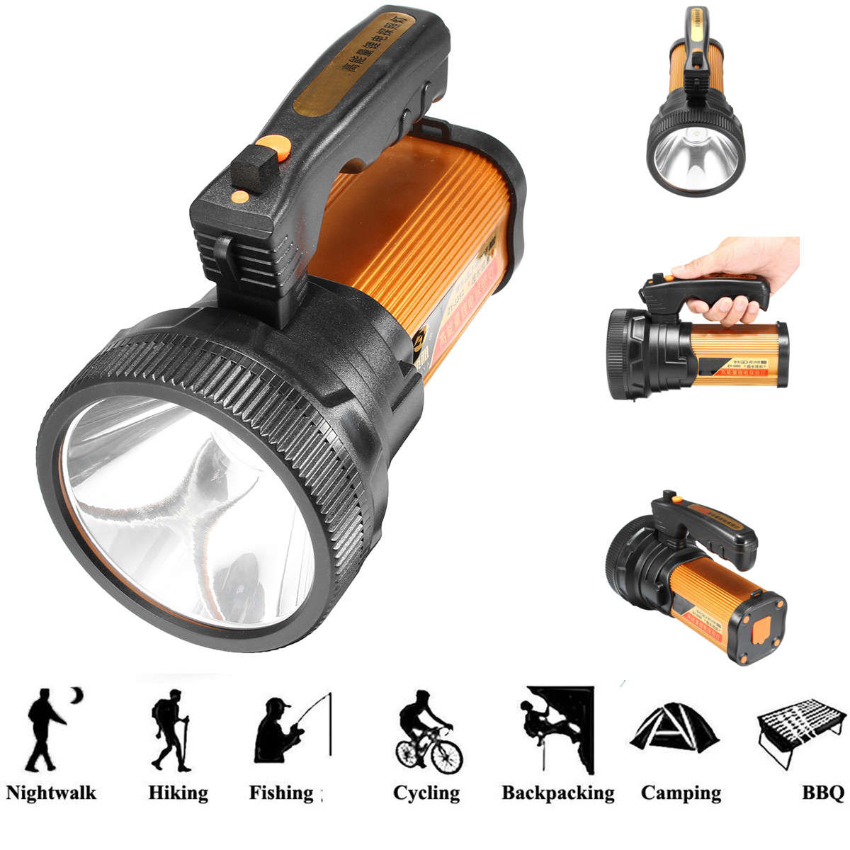 30W LED Searchlight Strong Light Rechargeable Handheld Flashlight