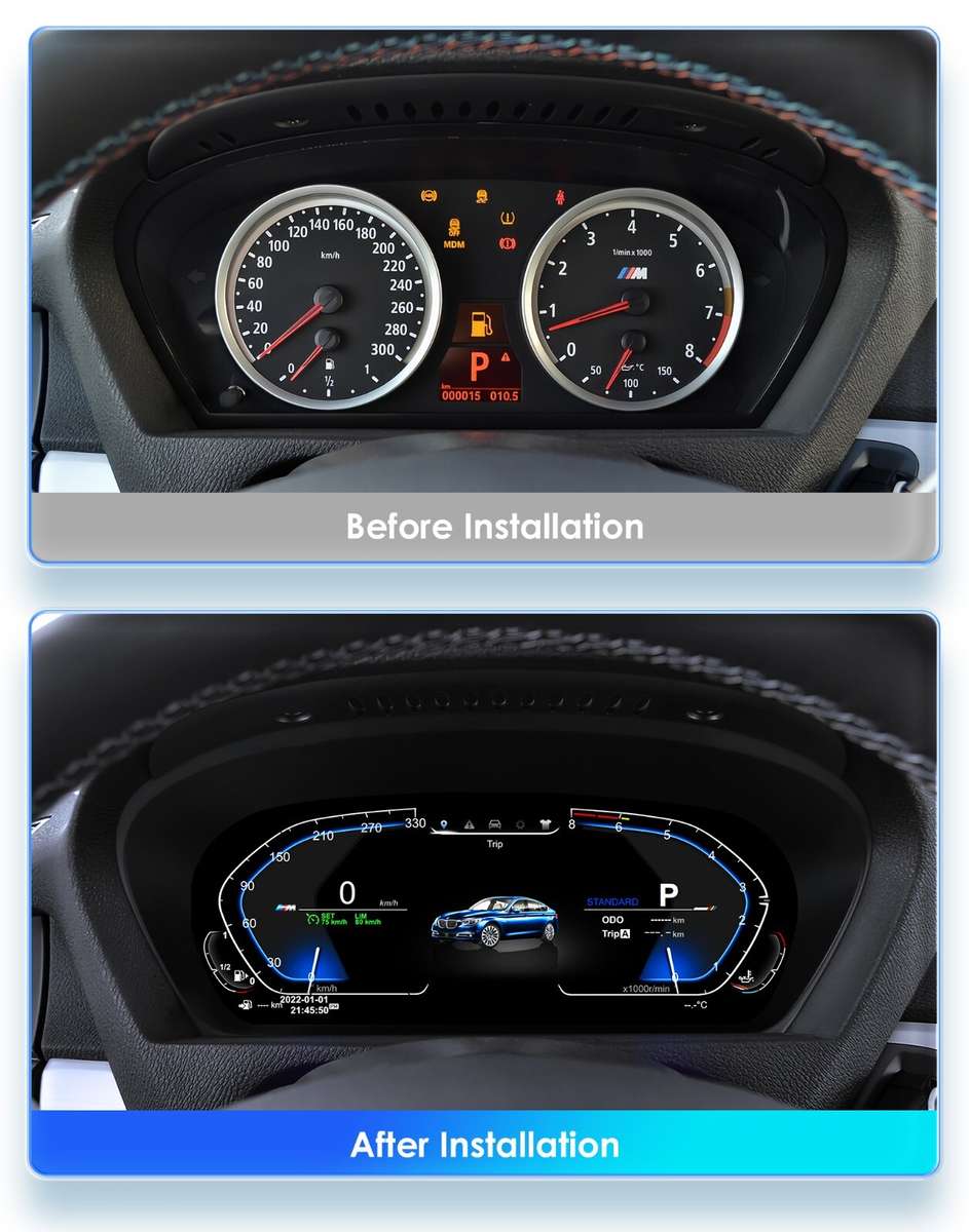 For BMW 5 Series E60 E70 2008~2013 LCD Cluster Instrument Speedometer 12.3 Inch
