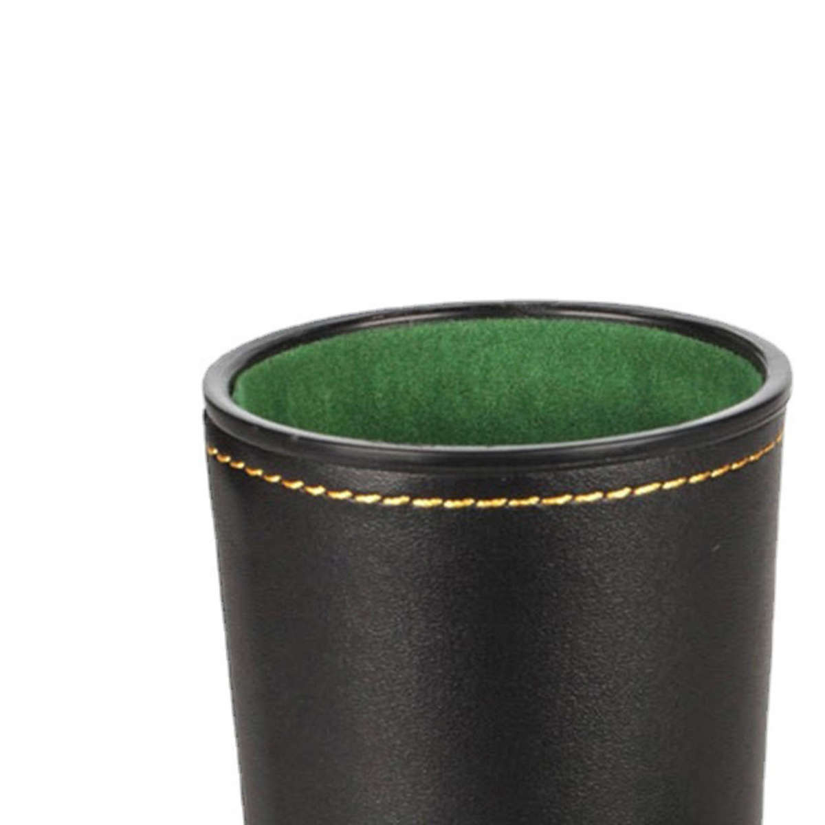 5Pcs PU Leather Dice Cup Set With 20 Dot Dices Exquisite Hand Feeling Black CH