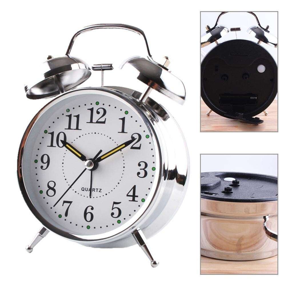1 X for TRADITIONAL And for DURABLE Wind Up Twin Bell Alarm Clock With Chrome