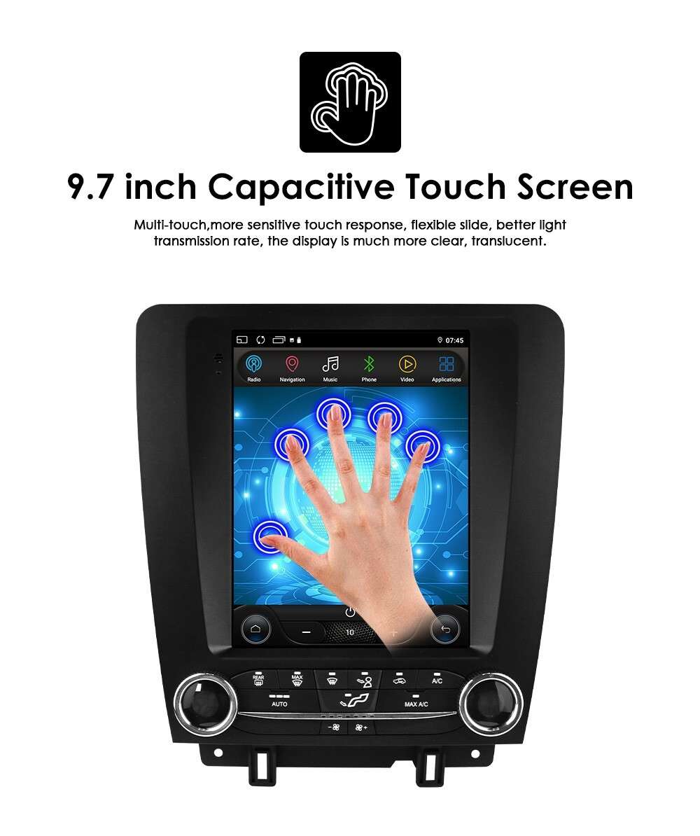 For 2010-2014 Ford Mustang 9.7" Vertical Screen Android Radio Stereo GPS Carplay