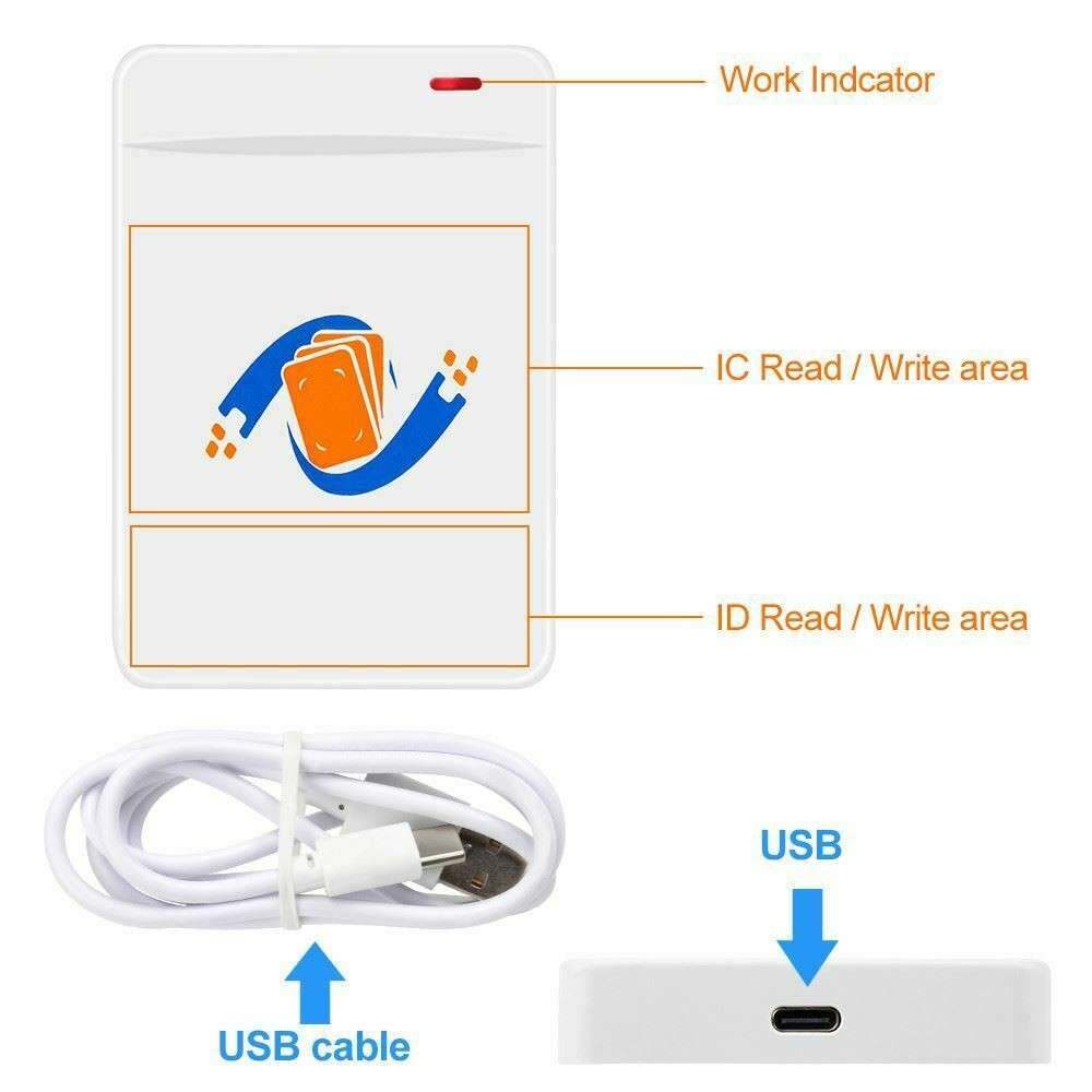 RFID Copier 125KHz 13.56MHz Card Reader Dual Frequency Duplicator Reader Writer