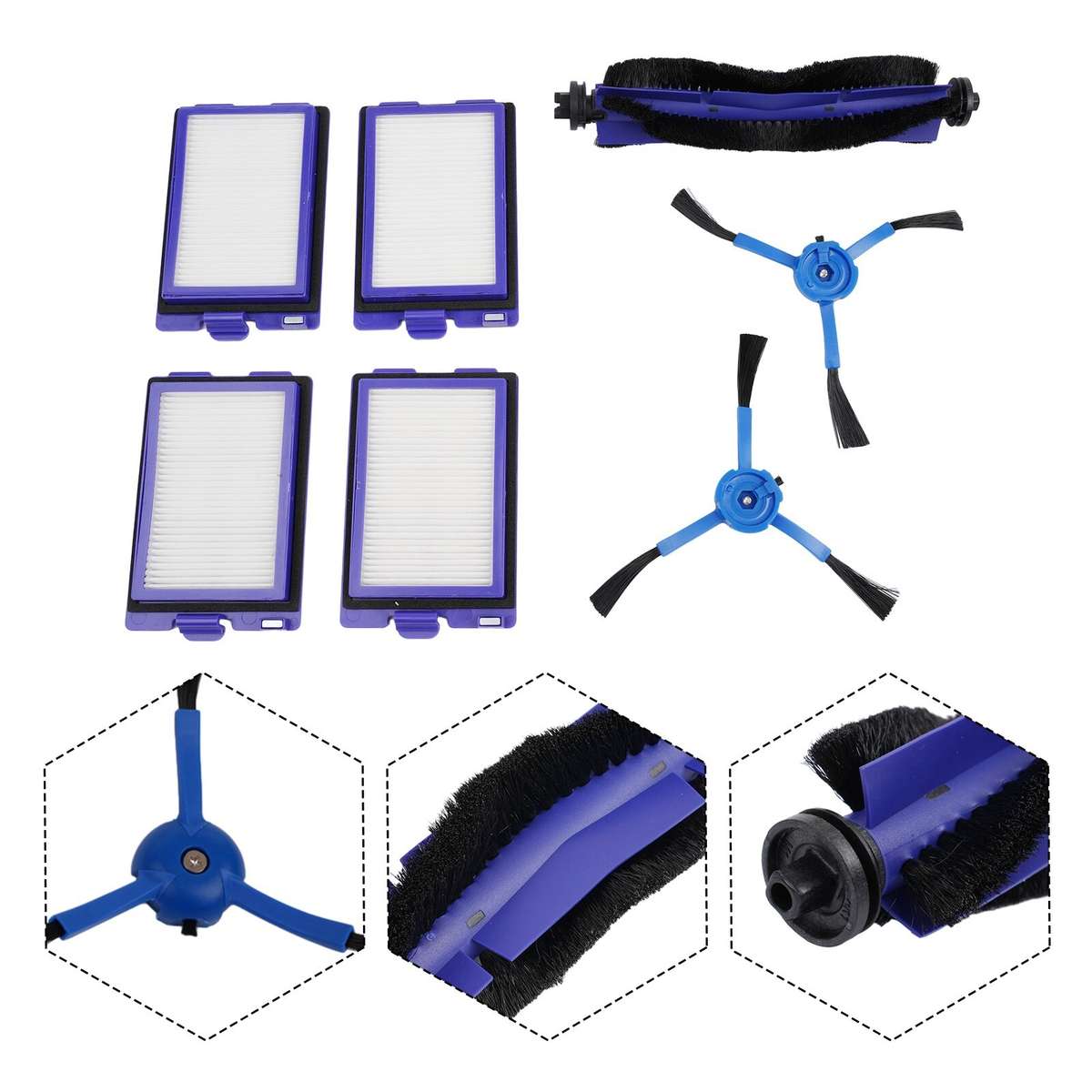 Brush + Side Brushes Kits For RoboVac X8 Series For RoboVac X8 Accessory