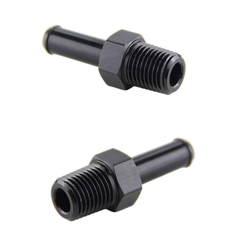 2pcs AN6 1/4'' NPT Male to 3/8" Hose Barb Straight Adapter Fitting C1