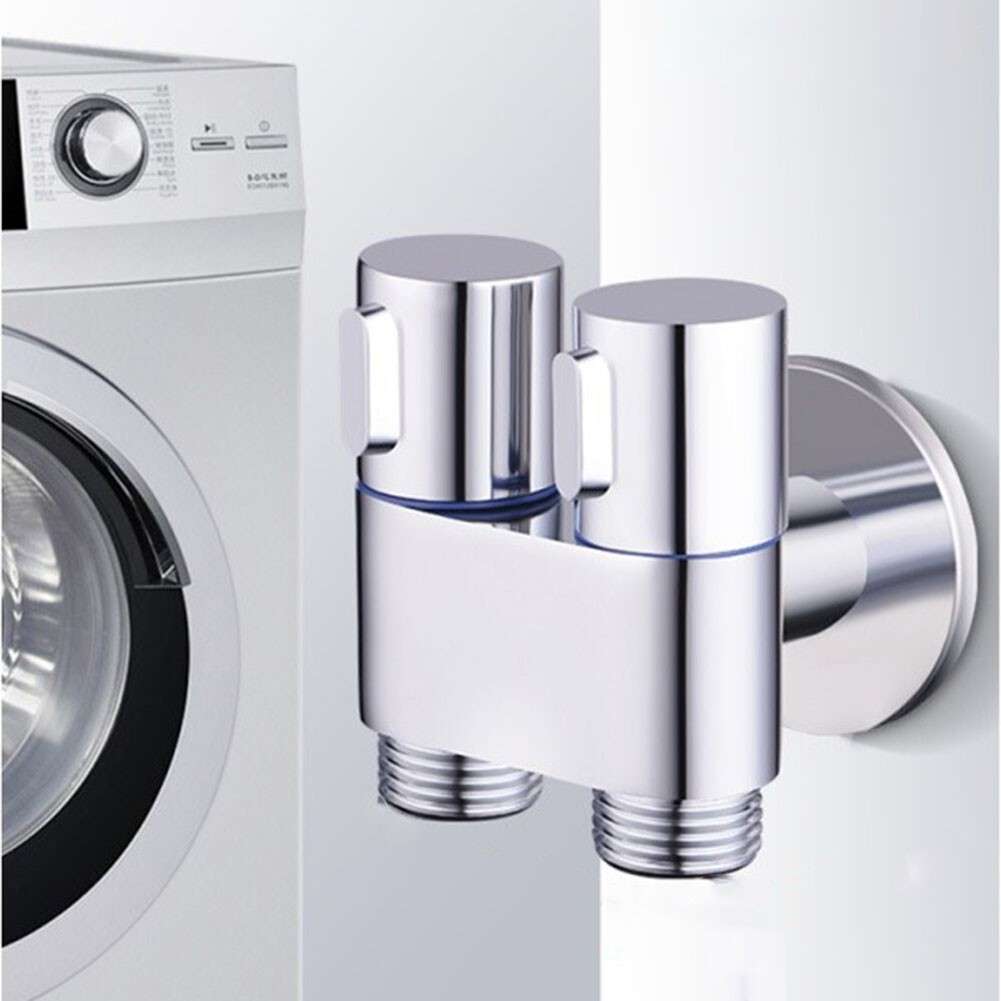 G1/2 1 In 2 Out Dual Control Washing Machine Faucet Toilet Triangle Valve