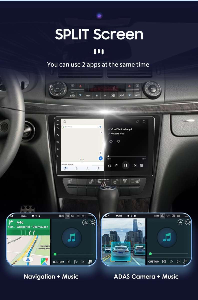 For Mercedes Benz E Class W211 E320 E350 Android 13 CarPlay Radio GPS Navi 4+32G