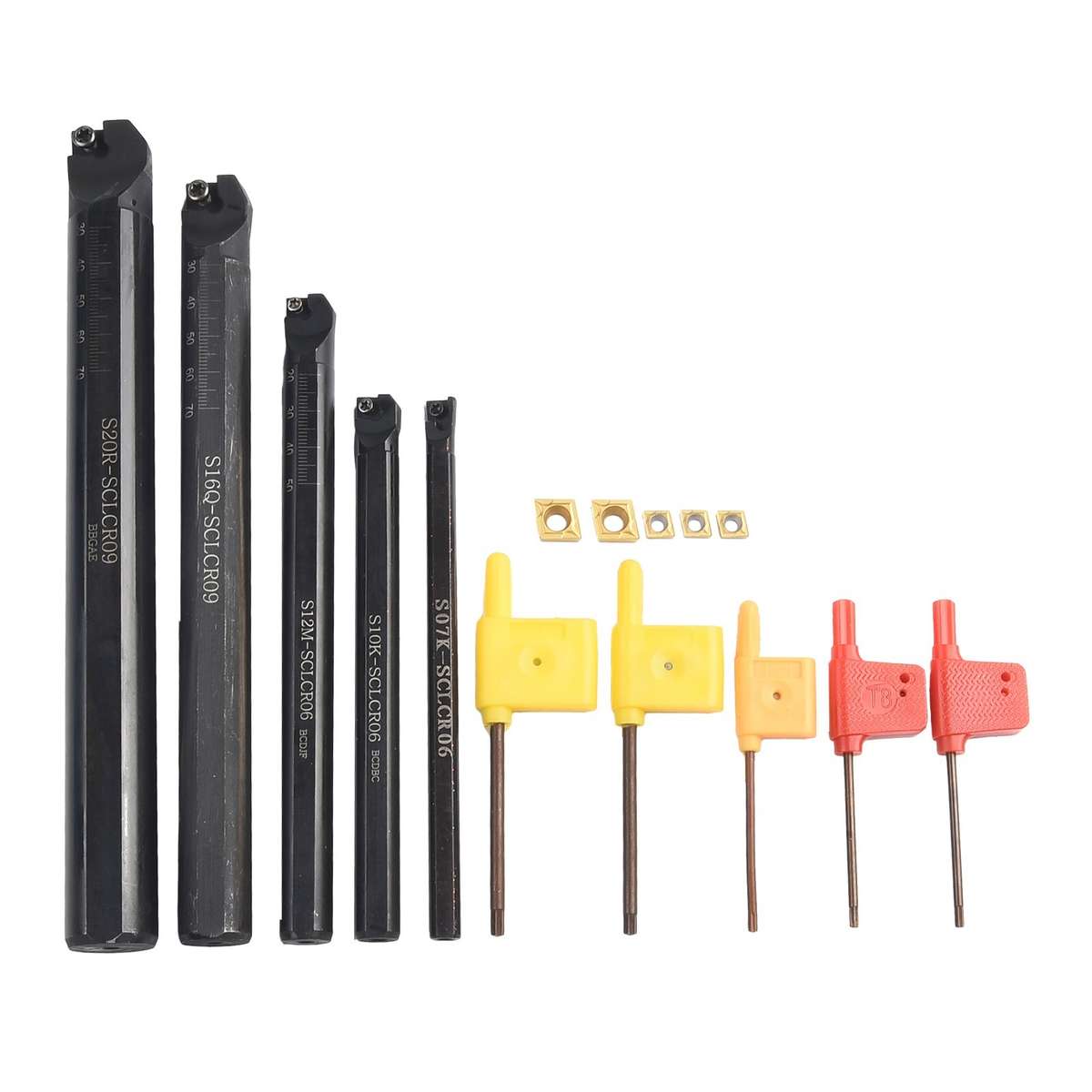 5x/set 7/10/12/16/20mm SCLCR09 Turning Tool Boring-Bar Holder Insert For CCMT