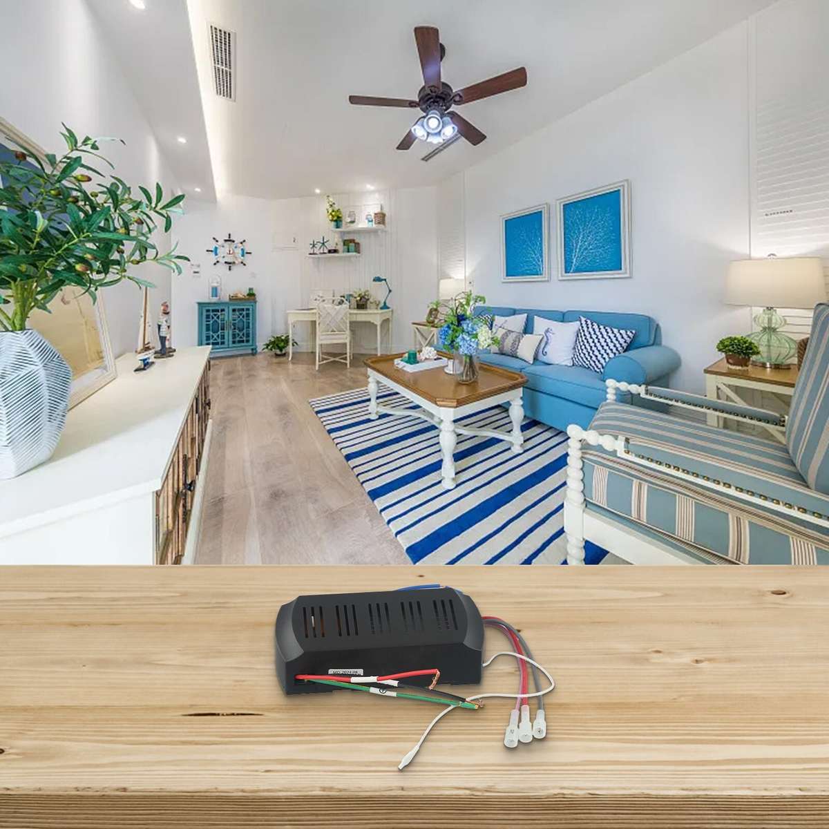 Ceiling Fan Remote Receiver With 6 Speed Options And Easy-Installat