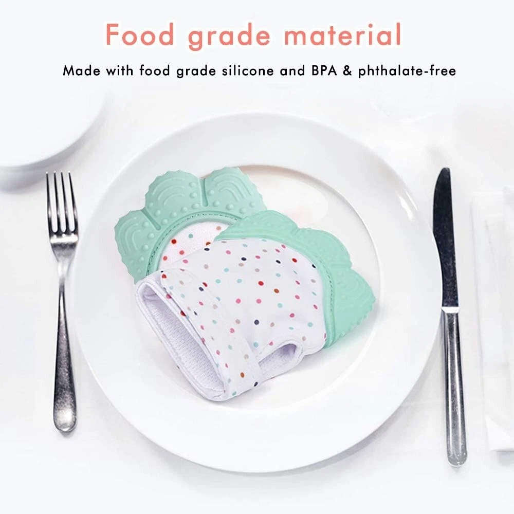 2 pcs Baby Teething Mittens