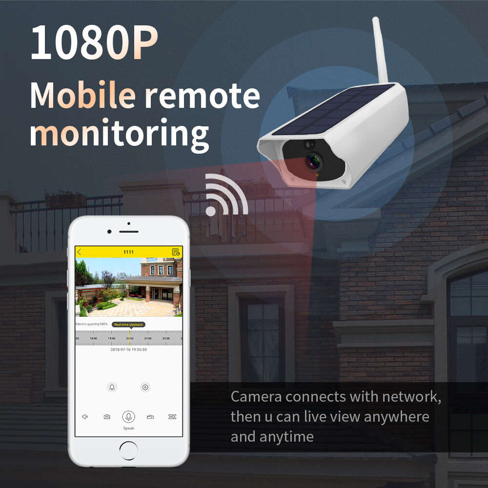 Outdoor 1080P Solar Powered Security Energy Camera Wireless WiFi IP Home CCTV HD
