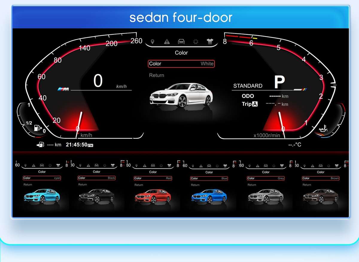 For BMW 5 Series E60 E70 2008~2013 LCD Cluster Instrument Speedometer 12.3 Inch