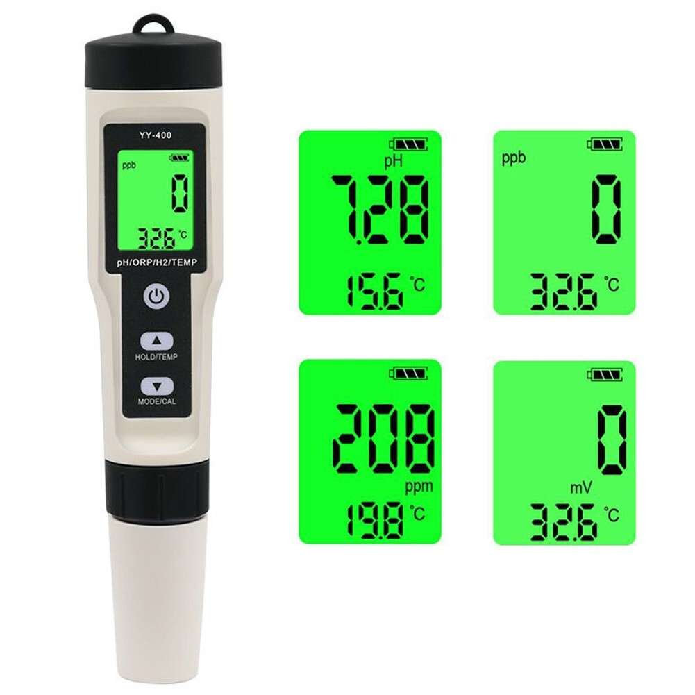 Portable 4 In 1 Hydrogen-Rich Test Pen PH/ORP/TEMP Water Quality Meter Tester RA