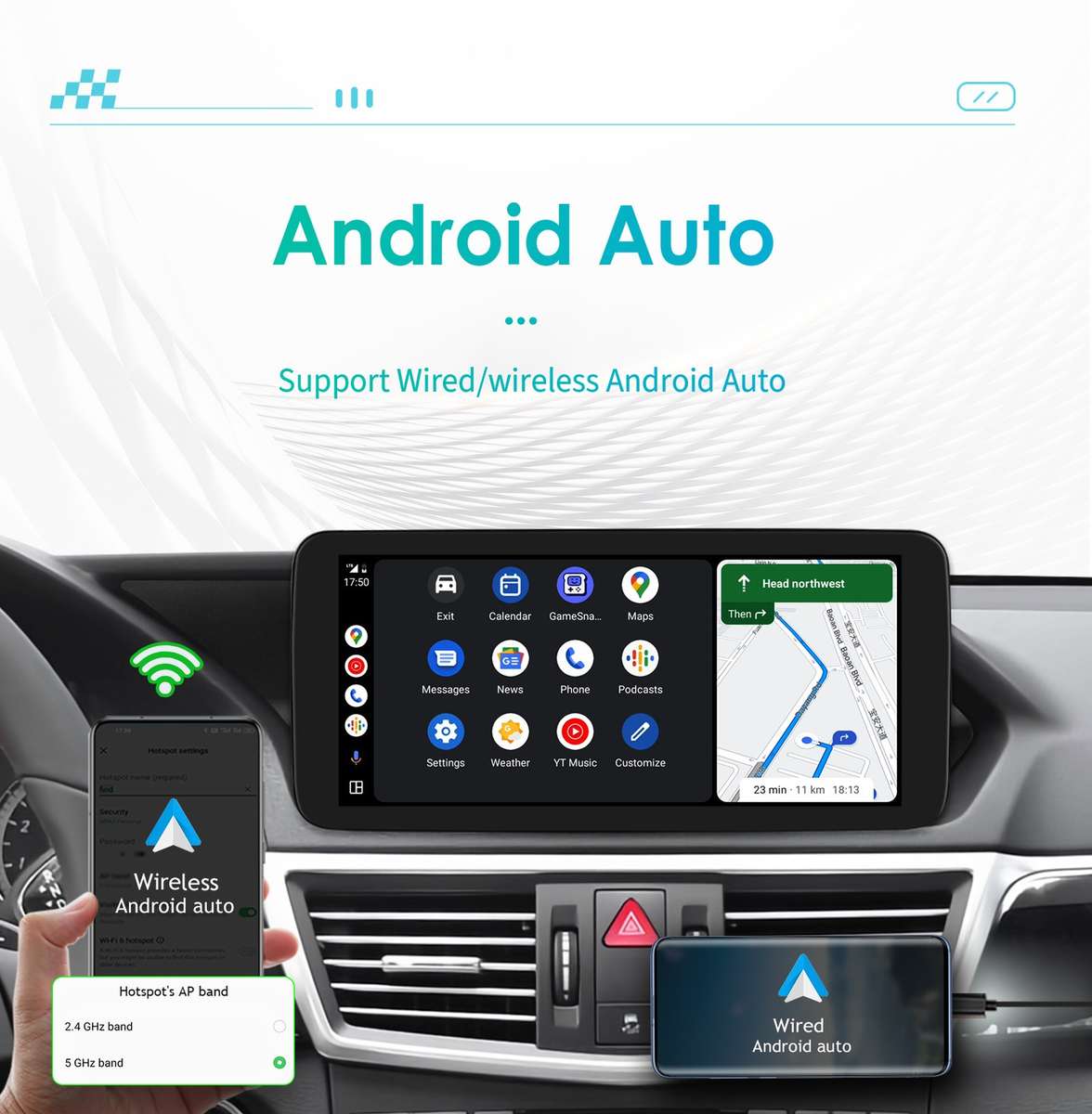 10.25'' Android 8+128GB GPS Radio CarPlay Mercedes Benz E Class W212 E350 NTG4.0